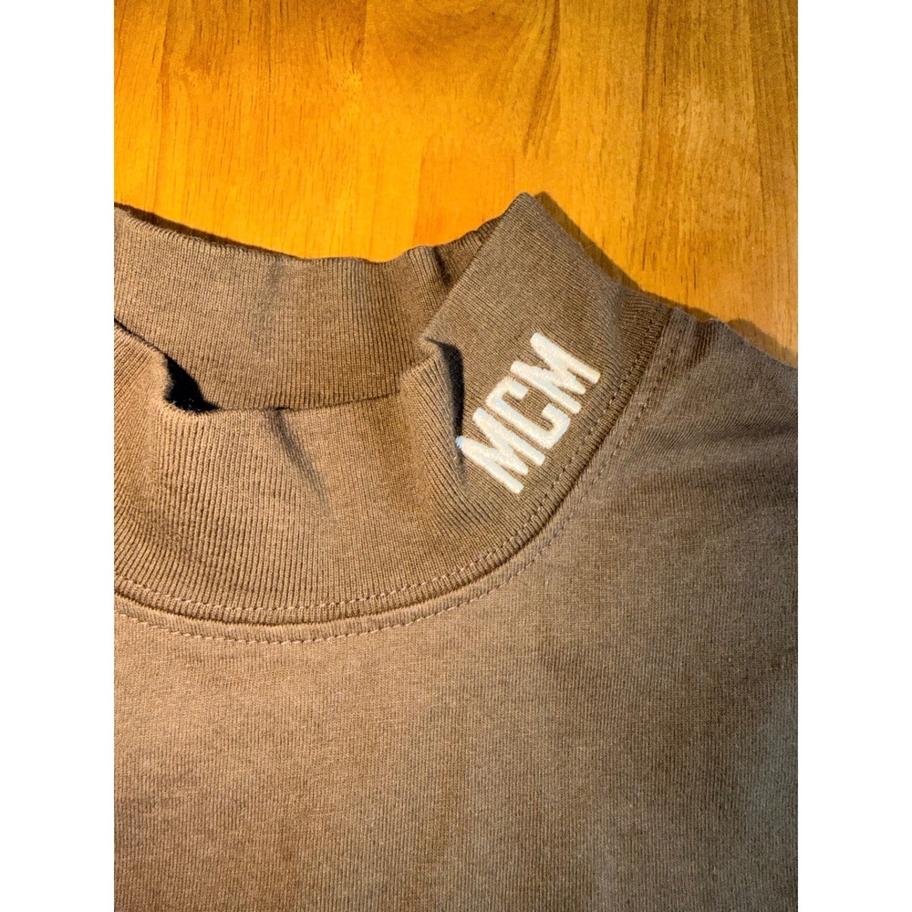 Marine Corps Marathon 2014 MCM Mock Neck Long Sleeve Shirt Brown Mens M 342 - Picture 3 of 6